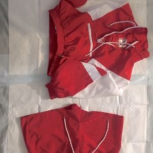 Red and white two piece set size medium